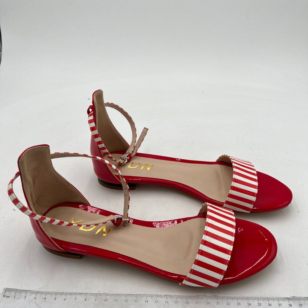Ydn Red Straps Block Low Heel Sandals Open Toe An… - image 4